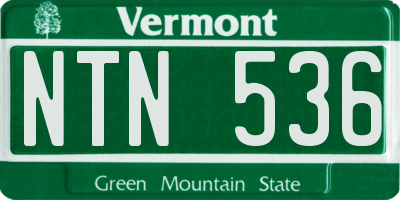 VT license plate NTN536
