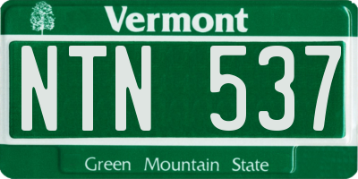 VT license plate NTN537