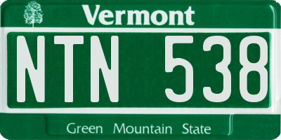 VT license plate NTN538