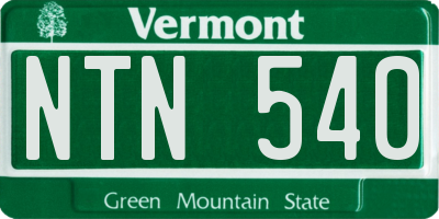 VT license plate NTN540