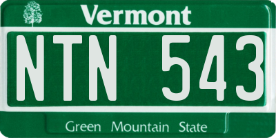 VT license plate NTN543
