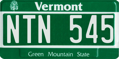 VT license plate NTN545