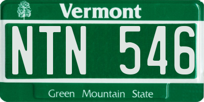 VT license plate NTN546
