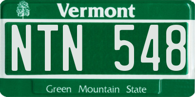 VT license plate NTN548
