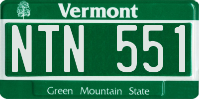 VT license plate NTN551