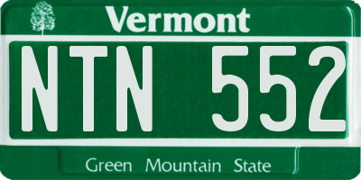 VT license plate NTN552