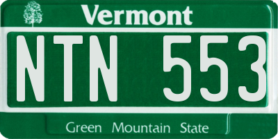 VT license plate NTN553
