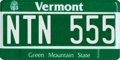 VT license plate NTN555