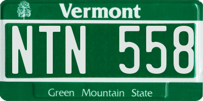 VT license plate NTN558