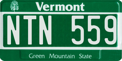 VT license plate NTN559