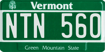 VT license plate NTN560
