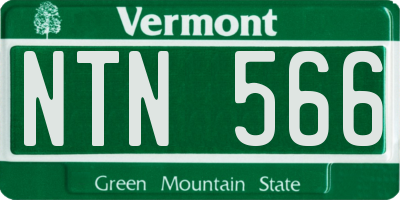 VT license plate NTN566