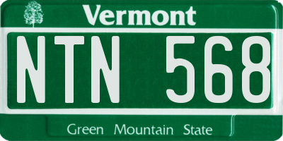 VT license plate NTN568