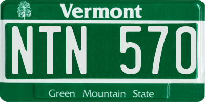VT license plate NTN570