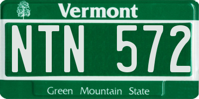 VT license plate NTN572