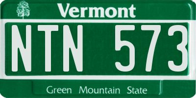 VT license plate NTN573