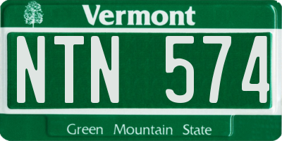 VT license plate NTN574