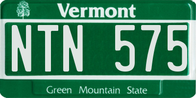 VT license plate NTN575
