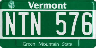 VT license plate NTN576