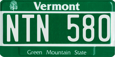 VT license plate NTN580
