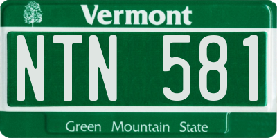 VT license plate NTN581