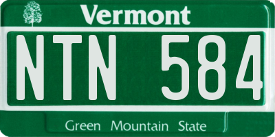 VT license plate NTN584