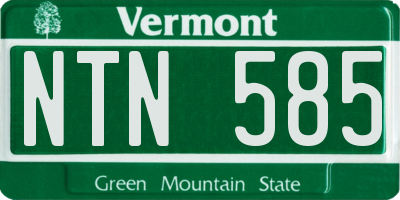 VT license plate NTN585