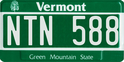 VT license plate NTN588