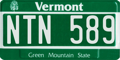 VT license plate NTN589