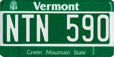 VT license plate NTN590