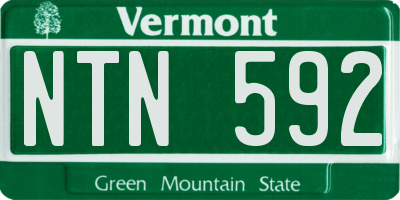VT license plate NTN592