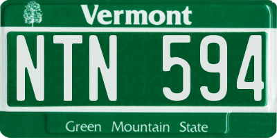 VT license plate NTN594