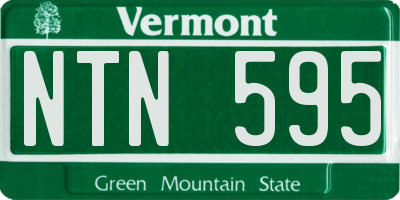 VT license plate NTN595