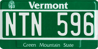 VT license plate NTN596