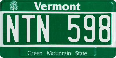 VT license plate NTN598
