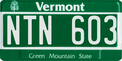 VT license plate NTN603