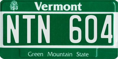 VT license plate NTN604
