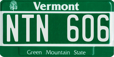 VT license plate NTN606