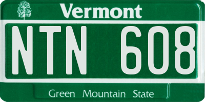 VT license plate NTN608