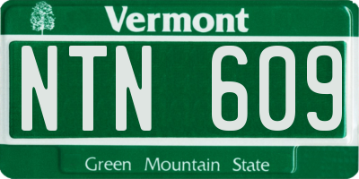 VT license plate NTN609