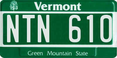 VT license plate NTN610