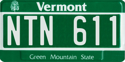 VT license plate NTN611