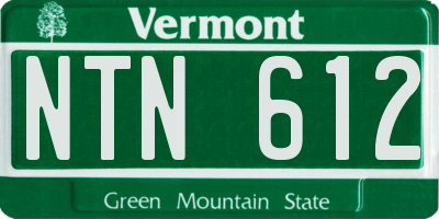 VT license plate NTN612