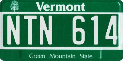 VT license plate NTN614
