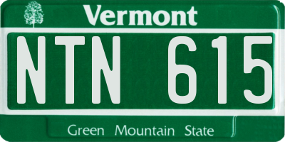 VT license plate NTN615