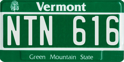 VT license plate NTN616