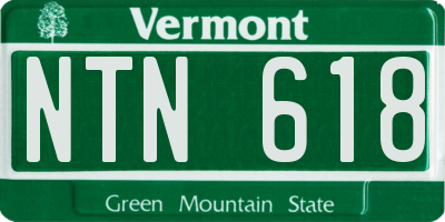 VT license plate NTN618
