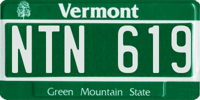 VT license plate NTN619