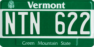 VT license plate NTN622