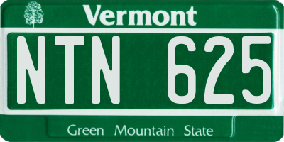 VT license plate NTN625